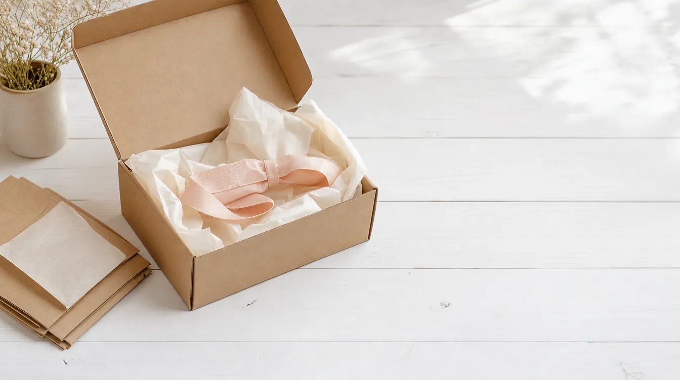 Open TaraSkinCare return box with tissue paper and mailers